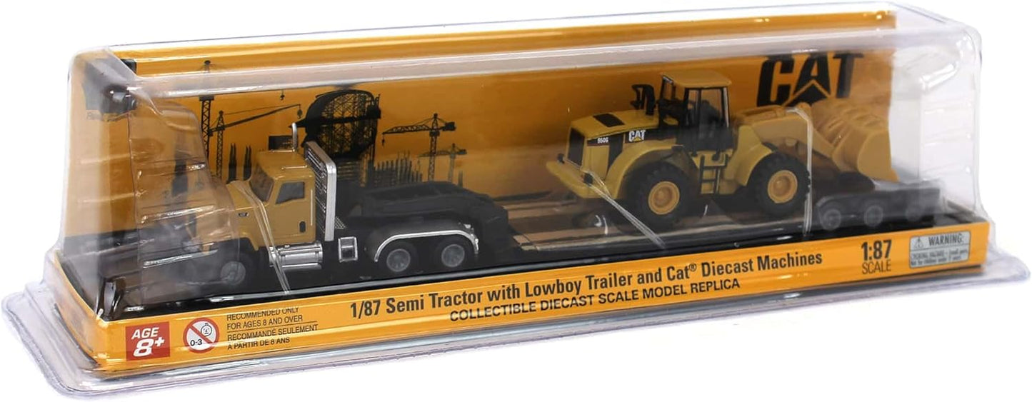 Diecast Masters 1/87 Caterpillar CT681 Day Cab with Lowboy & 950G Wheel Loader 84418