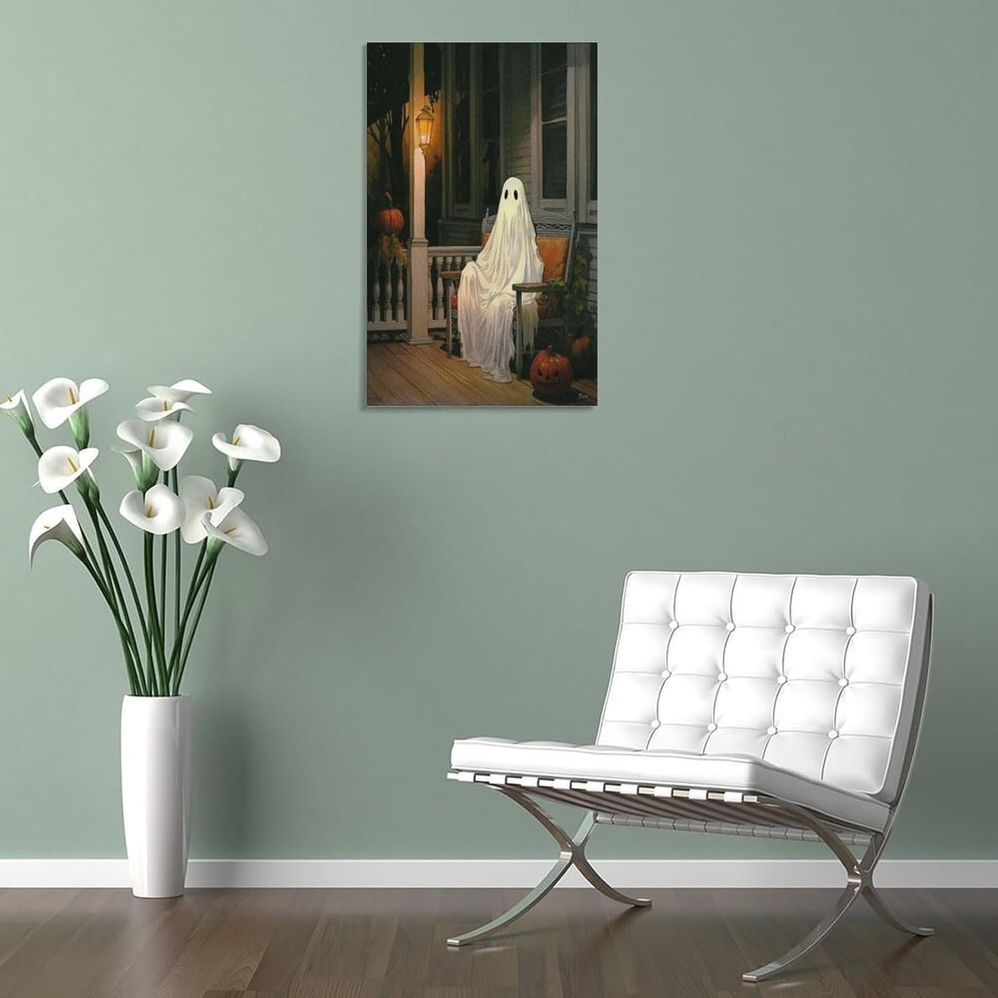 Dark Funny Ghost Bathroom Reading Halloween Classic Movie Posters At Room Aesthetic Posters Cool Canvas Art Poster And Wall Art Picture Print Modern Family Bedroom Decor Posters 24x36inch(60x90cm)