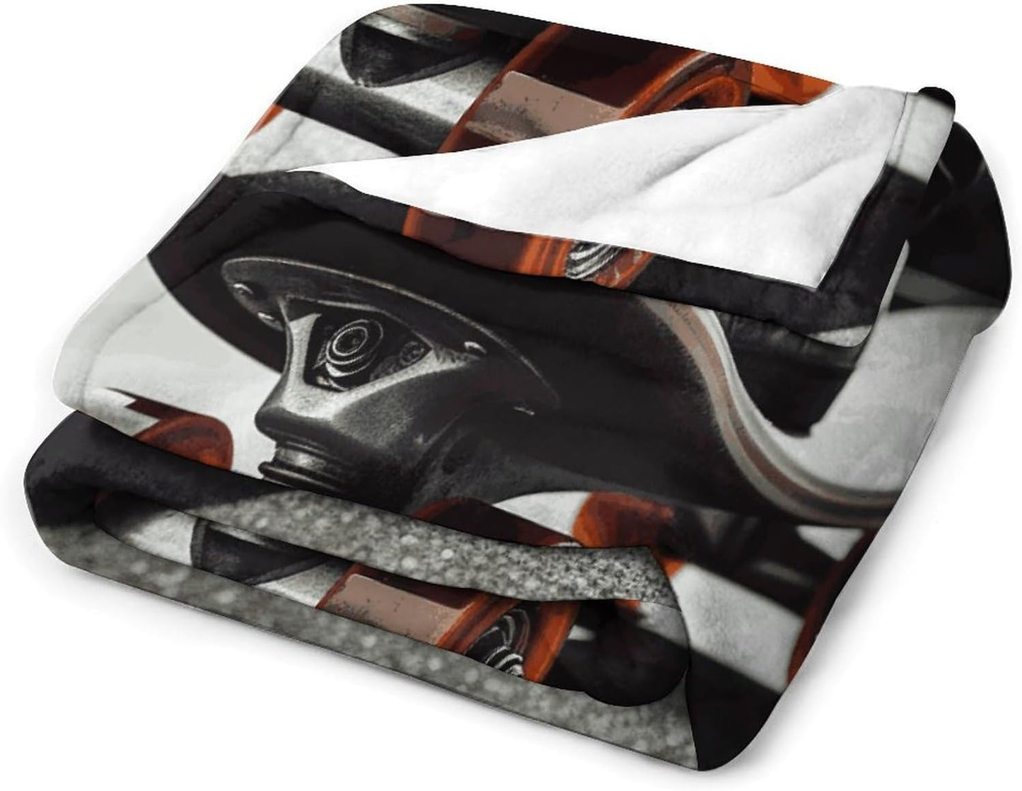 Skateboard Wheel Throw Blanket for Couch Super Soft Warm Lightweight Throw Blankets Cozy Flannel Bed Blanket Cute Decorative Blankets for All Seasons Home Decor Gift 60"*80"（150 * 200cm）
