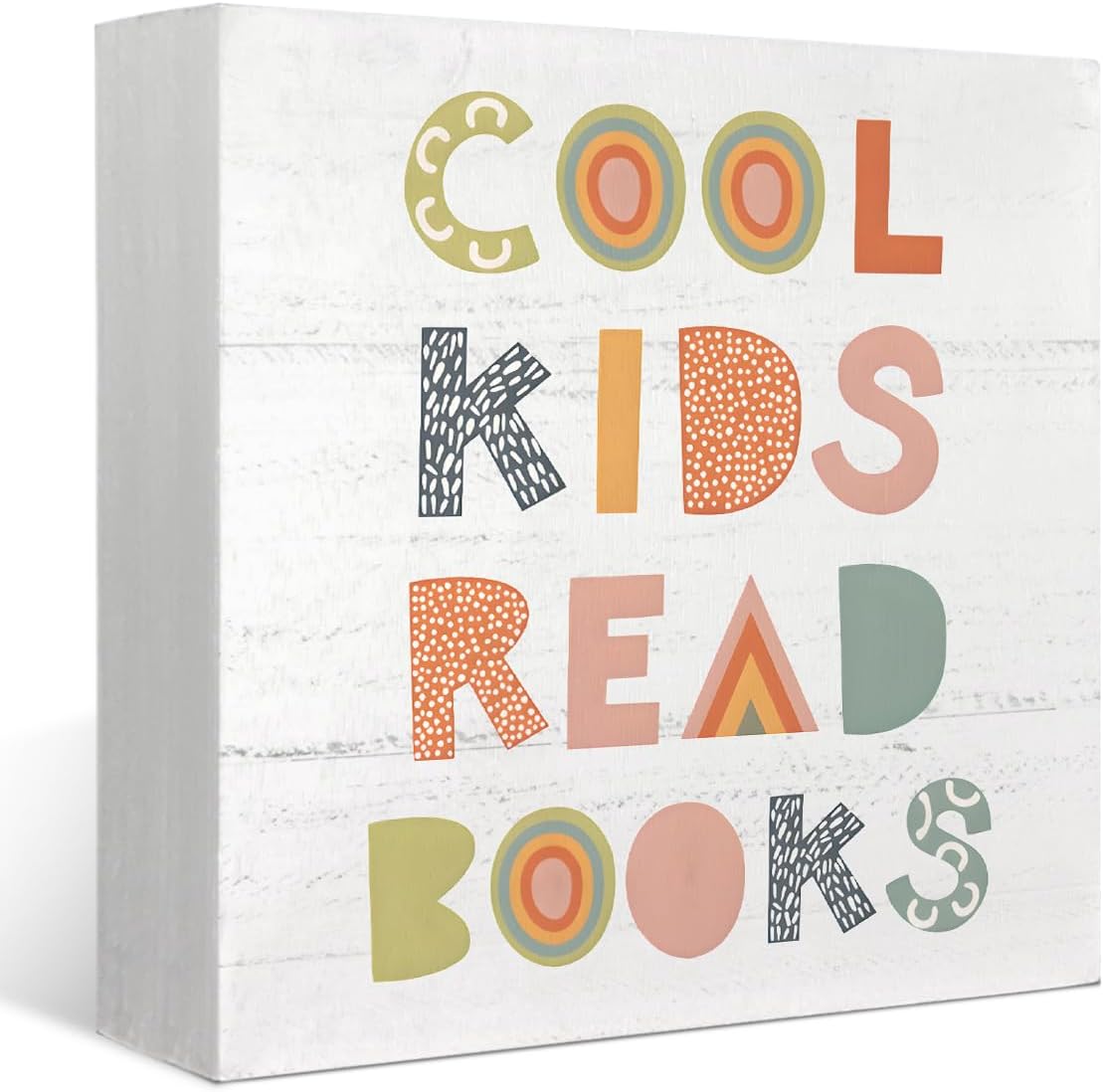 Reading Corner Decor Sign,Classroom Decor Cool Kids Read Books Sign, Read Sign for Kids Room,Boho,Kids Room Decor 5x5 Inch