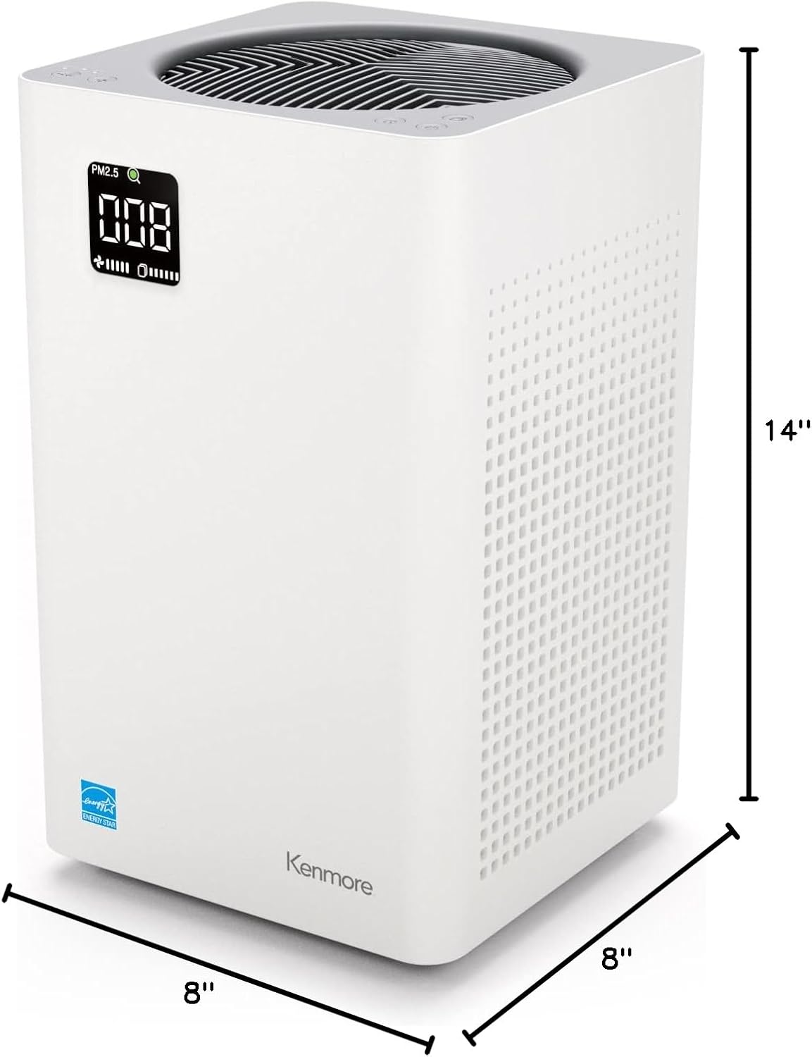 Kenmore PM2010 Air Purifiers with H13 True HEPA Filter, Covers Up to 1200 Sq.Foot, 24db SilentClean 3-Stage HEPA Filtration System, 5 Speeds for Home Large Room, Kitchens & Bedroom, PM2010