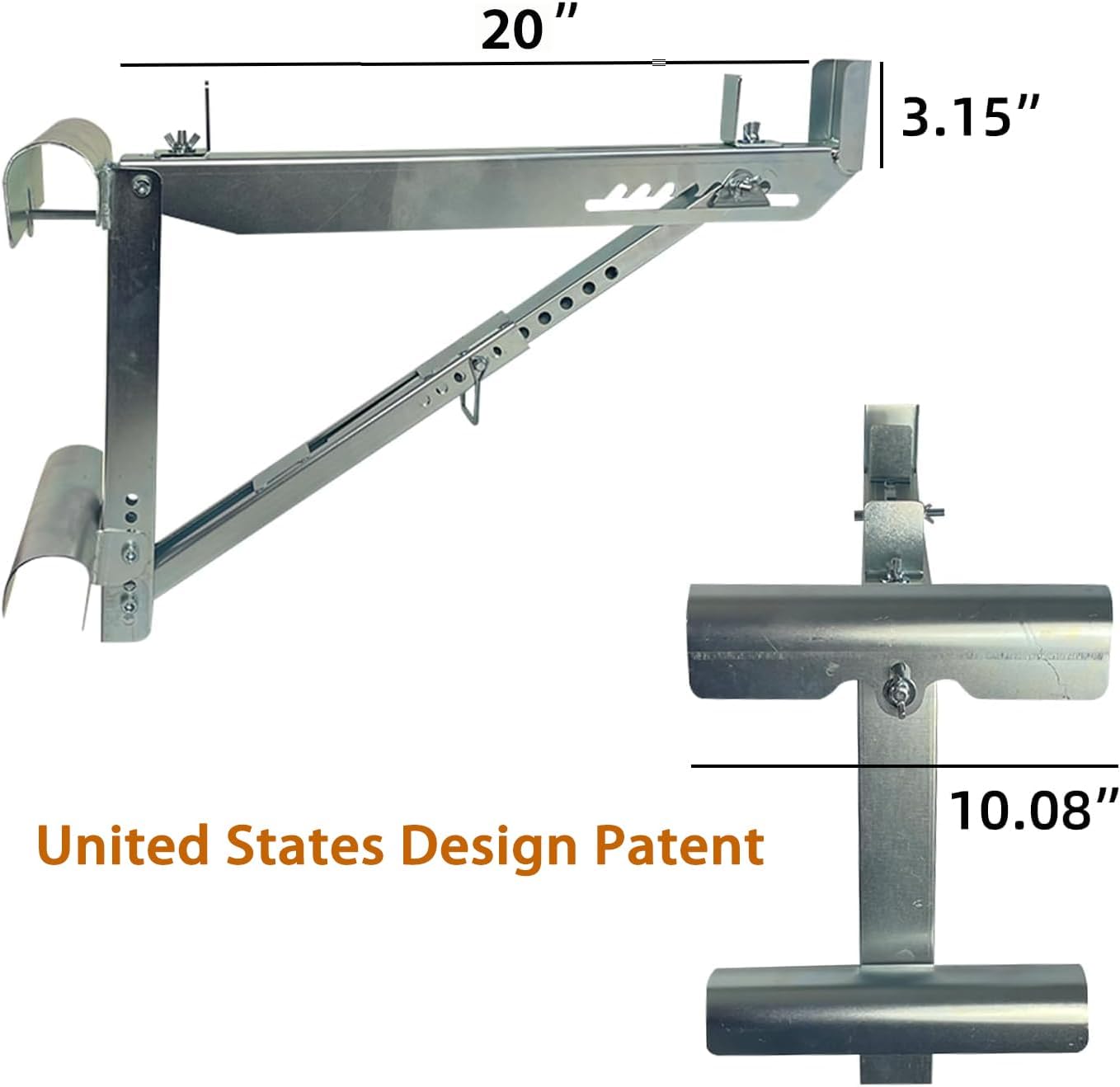 Ladder Jacks Scaffold Bracket, Two-Rung Short Body Extension Ladder Jack for Working Stage (1 Pair)