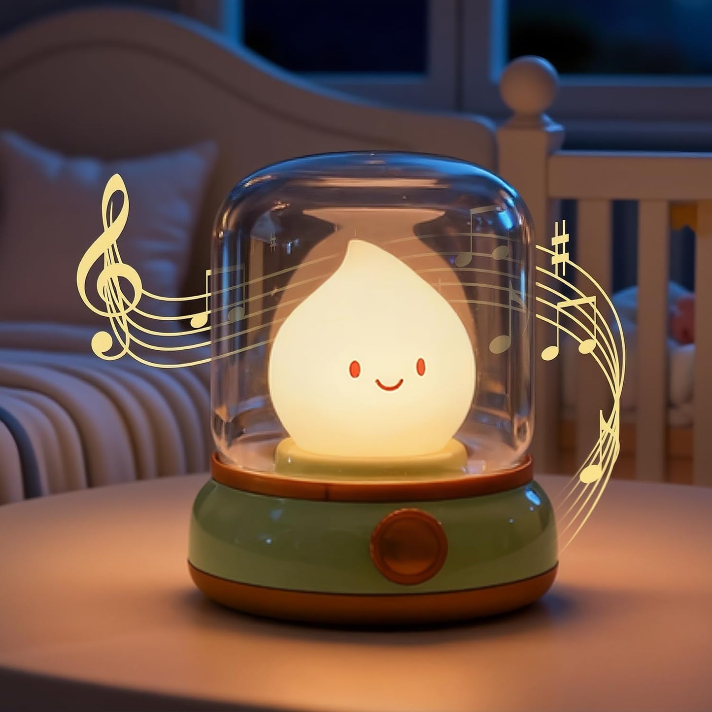Chibi Flame Lamp, Sleep White Noise Machine Night Light,Waterproof Shower Lamp5 White Noise with 4 Level Volume Adjustment, Rechargeable Lamp,Decor,Gift for Girls
