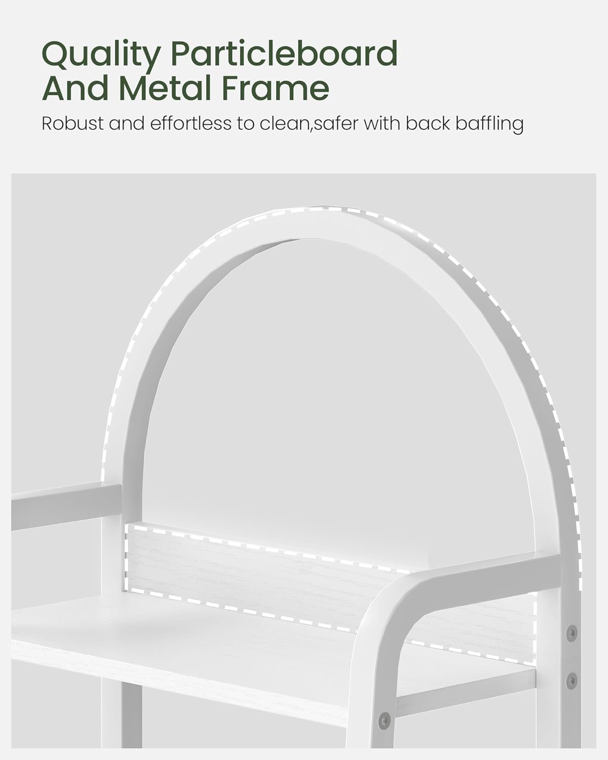 5 Tier Ladder Shelf with Drawer, Tall Ladder Bookshelf, Standing Bookcase with Metal Frame for Living Room, Bathroom, Home Office, Study, Balcony, White TCJ07WB