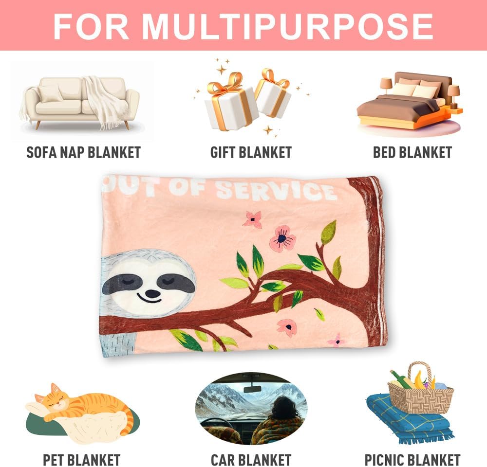 Funny Mom Birthday Gifts, Mom is Charging Sloth Blanket 60"x50", Present for Moms from Daguther Son, Moms Gifts for Mothers Day Christmas, Super Soft Throws Blanket for Mother