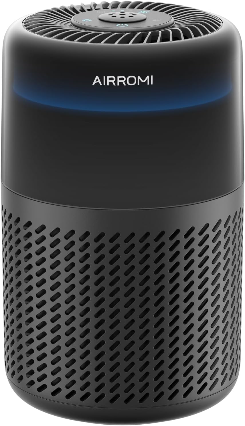 AIRROMI HEPA Air Purifier for Bedroom&Home,Pet Air Purifier for Home Pets,Removes Pet Odor,Cat Litter Smell,Dust,Smoke&Allergies,Quiet Room Air Purifier with Scents,360°Air Cleaner,A2005 Black