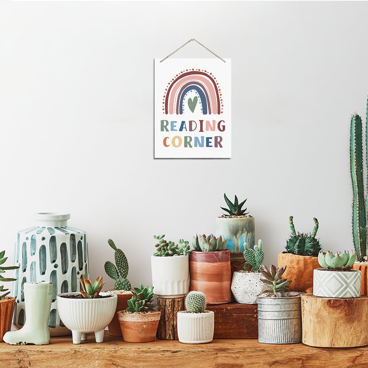 Reading Corner Sign, Farmhouse Wood Sign, Rustic Hanging Wood Plaque Sign, Library Wall Decoration, Classroom Decor, Bookstore Decor Ornaments, Rustic Door Hanger, Classroom Decoration