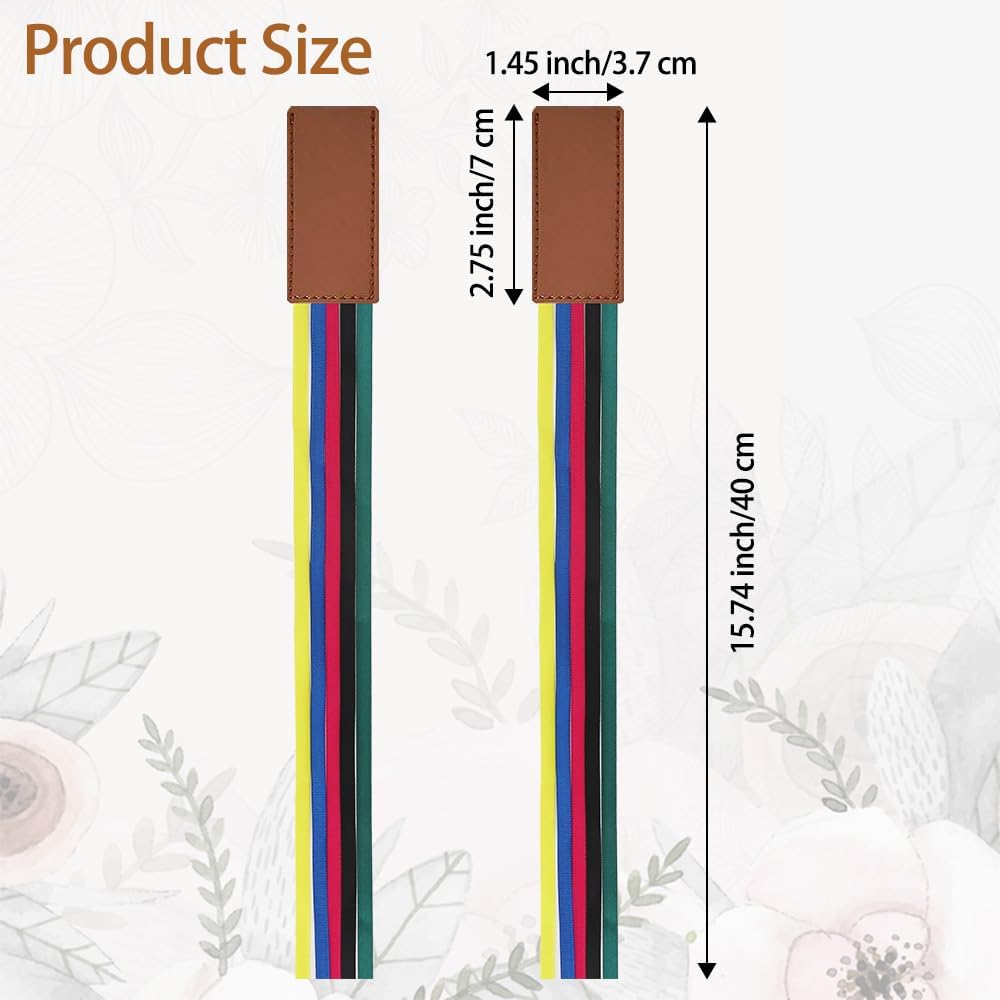 2 Pcs Bible Bookmark, Colorful Ribbon Bookmark, Artificial Leather Bible Ribbons Bookmarks, Page Markers with 5 Ribbons Colors for Books Novel Bible, Reading Lovers Students Teachers, Valentines Gift