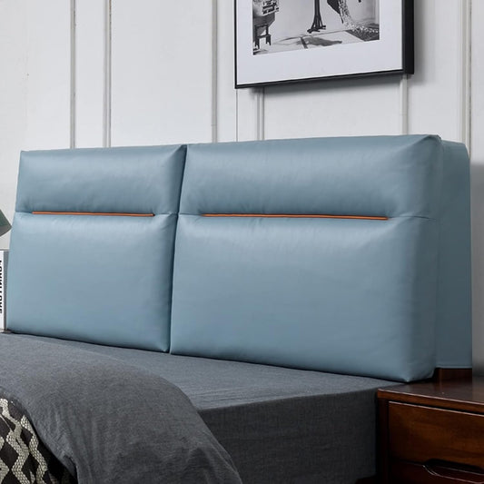 Upholstered Headboard Reading Pillow,Faux Leather Bed Rest Positioning Support Pillow,Perfect Lumbar Cushion Suitable for Bed with headboard,Removable Cover(Can Be Customized)
