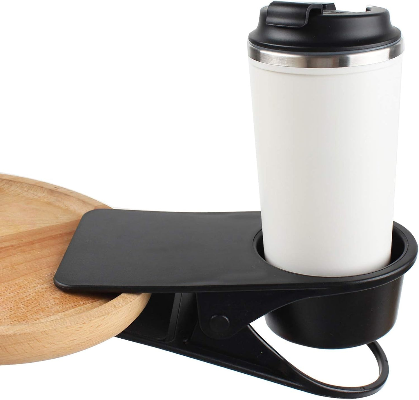 Cup Holders Home Office Table Desk Side Clip Water Drink Beverage Soda Coffee Mug Holder Cup Clip Design (Black)