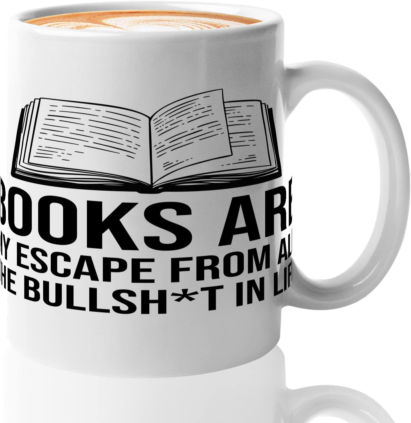Book Lovers Coffee Mug 11oz White -Books are my escape - Gift For Poets Bookish People Bibliophile Librarian Book Club Reader