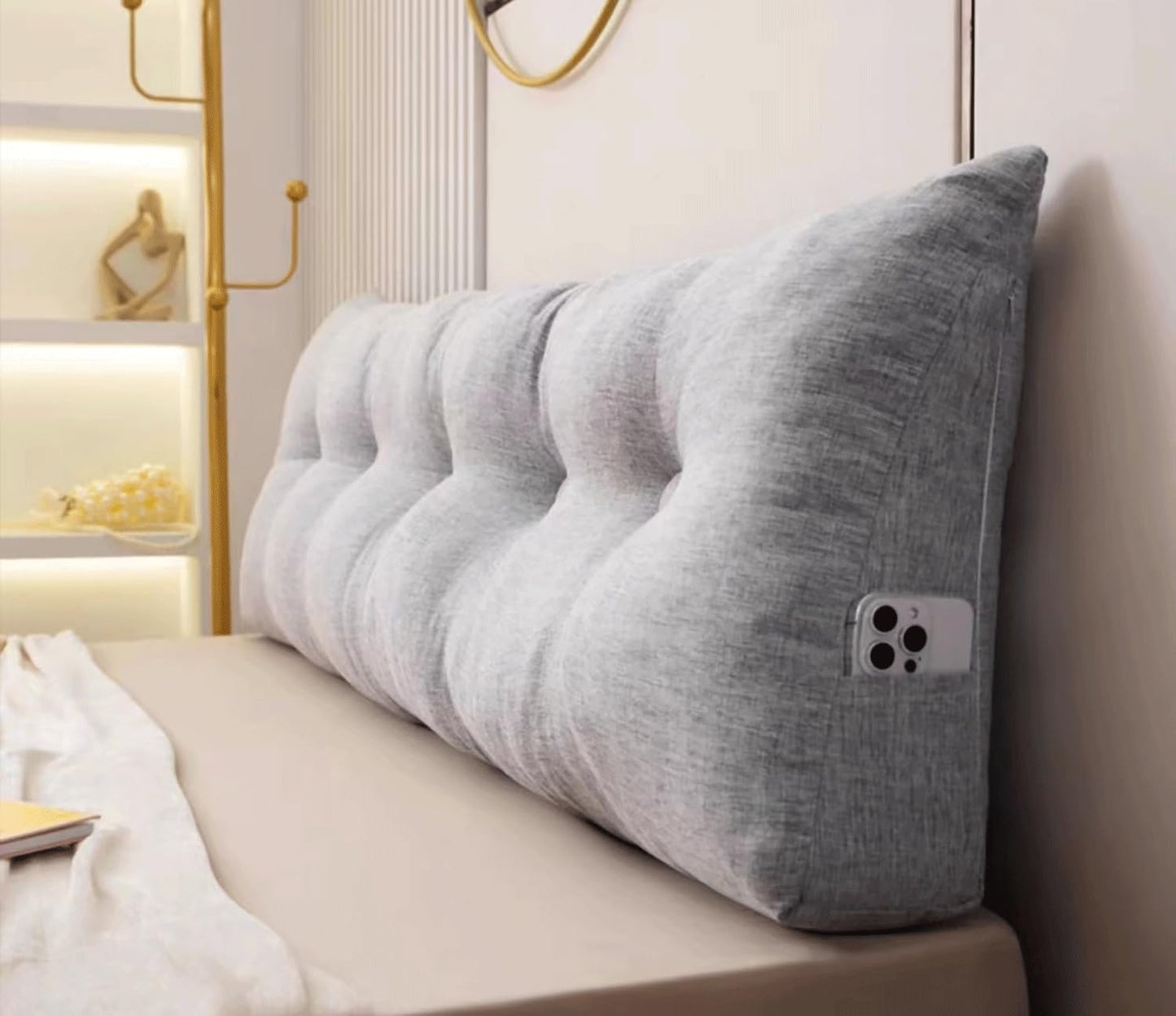 Large Headboard Pillows Backrest Support Sitting in Bed Bed Rest Wedge Reading Pillow for Backrest Positioning Support Pillow(Size:190X40cm,Color:H)