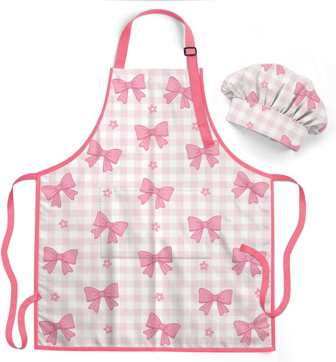 SANDJEST Kids Apron with Chefs Hat Set, Kitchen Apron Gifts