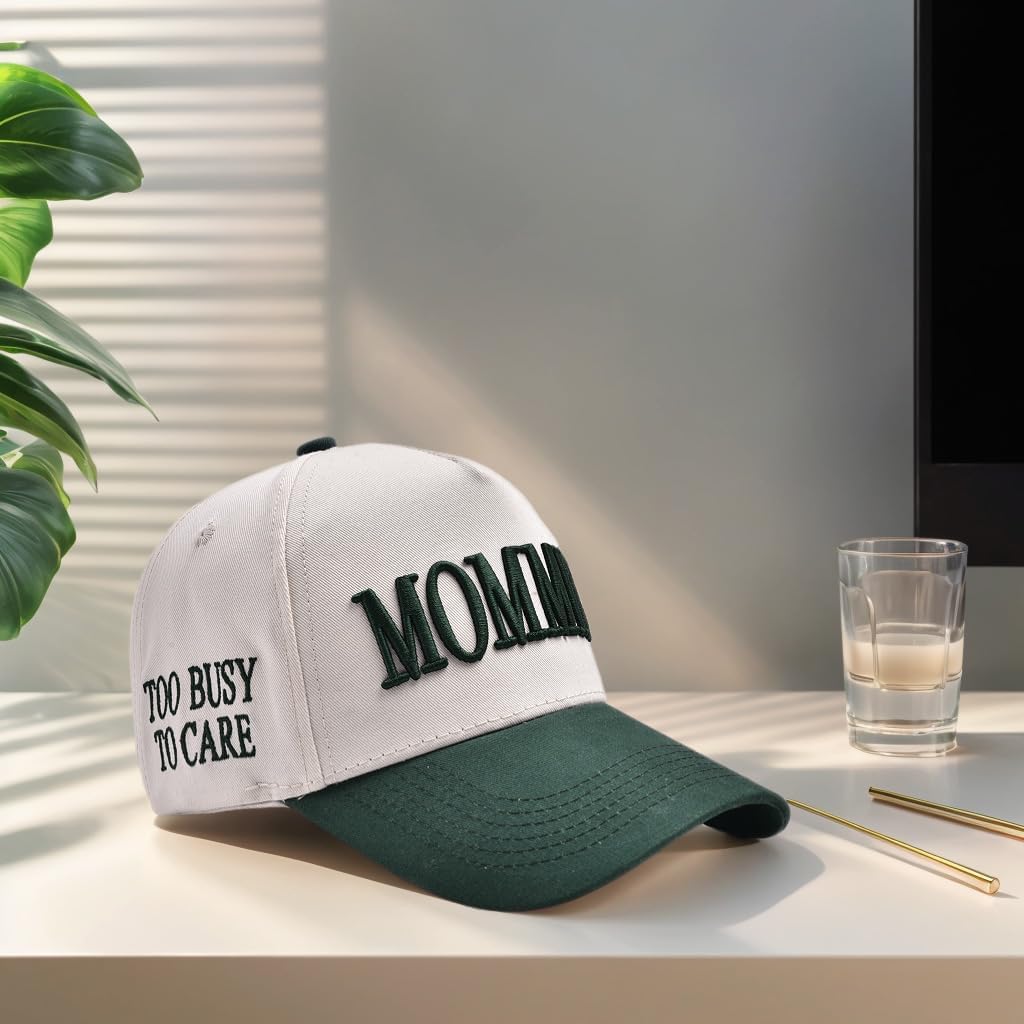 Women’s Mommin Trucker Hat – Vintage Two-Tone Ponytail Baseball Cap, Embroidered Adjustable Hat, Great Gift for Mom & Women