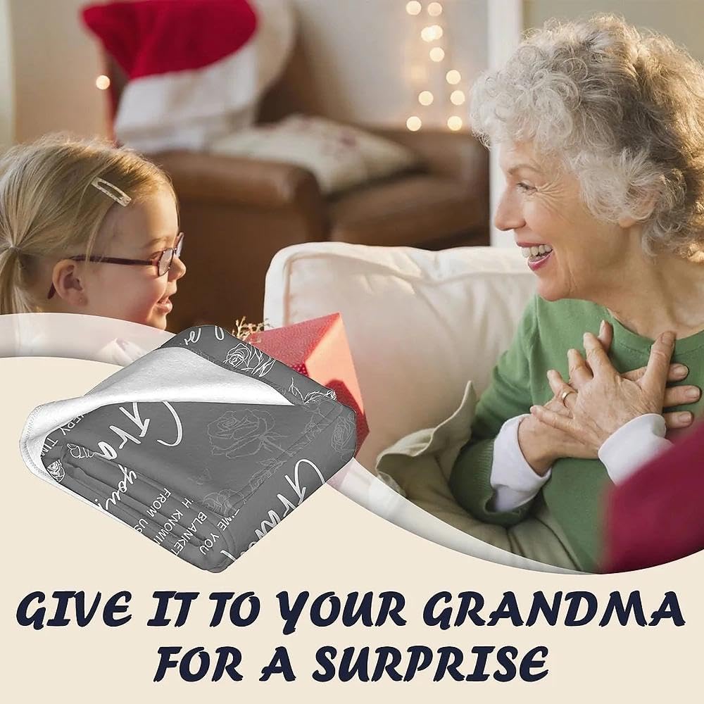 Grandma Birthday Gifts, Grandma Blanket from Grandkids, Gift for Grandmother ChristmasMothers Day, to My Grandmother Throw Blanket 50"x60"