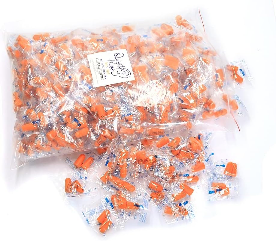 Quality Foam Earplugs 200 Pair - 32dB Noise Cancelling Soft High Decibel Ear Plugs for Noise Reduction Ear Protection Construction Loud Music Shooting Guns Work Safety Hearing Protection Ear Plugs