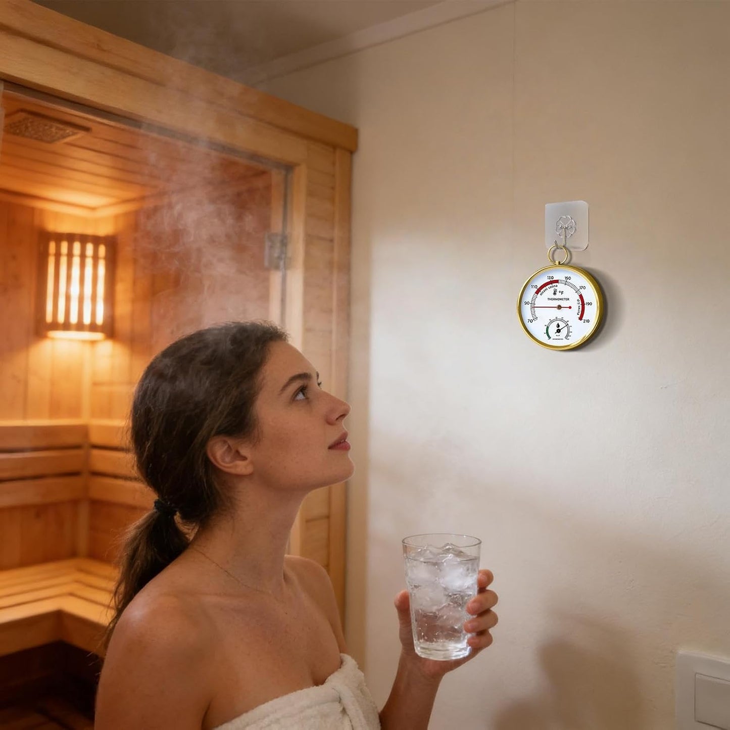 Steam Sauna Temperature Gauge | Heat-Resistant Easy to Read Portable Monitor | Sauna Humidity Gauge Monitor | for Adults Lovers Family Friends Enthusiasts Women