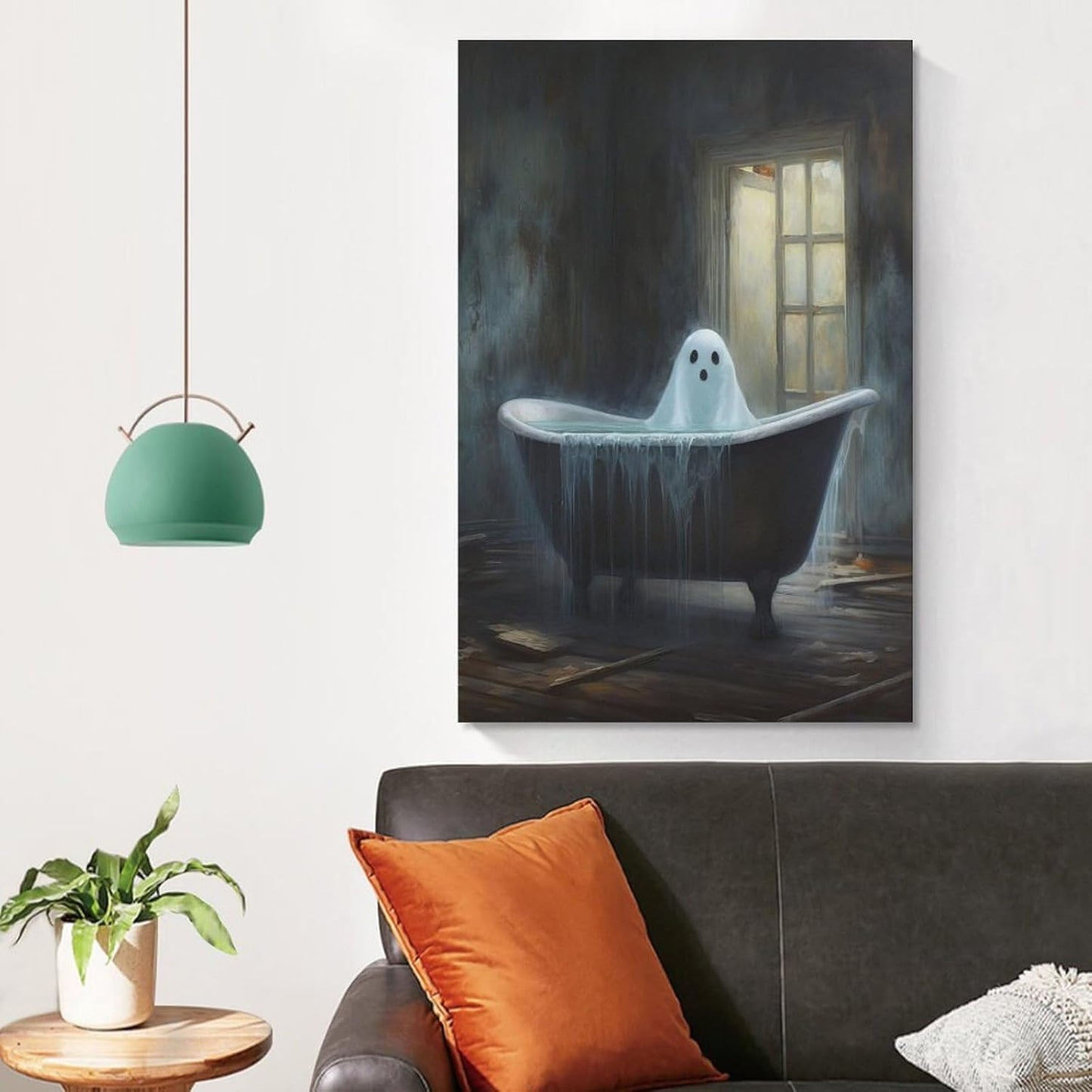 Dark Funny Ghost Bathroom Reading Halloween Classic Movie Posters At Room Aesthetic Posters Cool Artwork Wall Art Home Decor Gift Ideas (2) Canvas Art Poster And Wall Art Picture Print Modern Family B