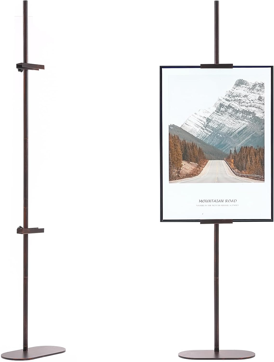 Adjustable Easel Stand for Sign, Art Display Stands for Frames up to 64", Metal Heavy Duty Floor Easels for Painting, Antique Tall Picture Easels with Base for Signs Photos Display