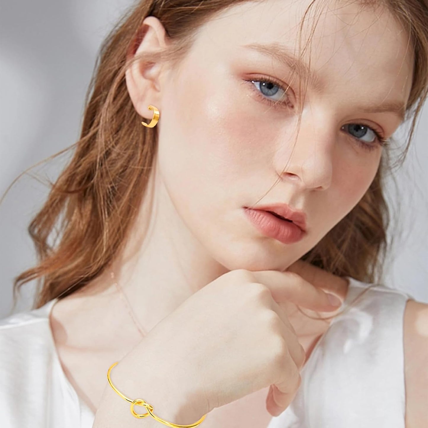 NEWITIN 49 Pieces Gold Jewelry Set for Women Fashion Costume Jewelry Gold Plated Necklace Bracelet Ring Earrings Set for Women