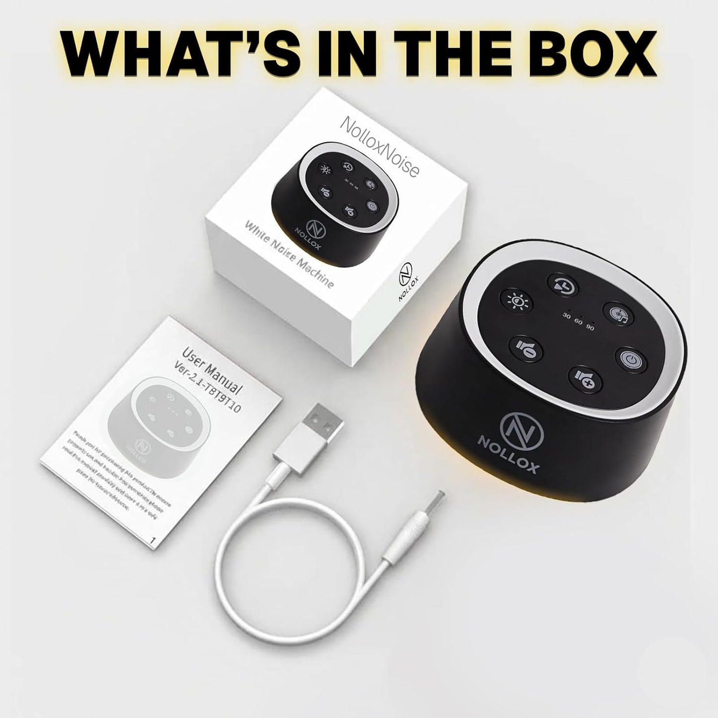 White Noise Machine for Baby Kids & Adults 24 Soothing Sounds Cry Sensor Night Light Rechargeable via Type-C Timer & Memory Portable Sleep Sound Device