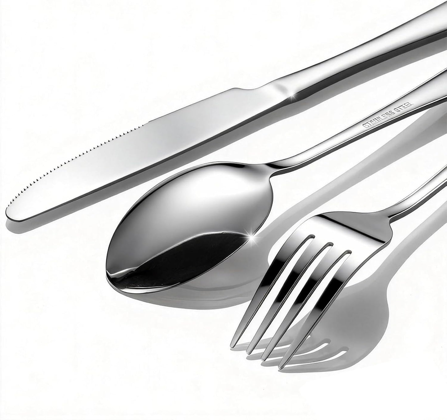 60-Piece Silverware Set for 20 - Stainless Steel Flatware Cutlery Set, Mirror Polished Flatware Set Include Forks Spoons Knives for Home Wedding Restaurant, Dishwasher Safe, Silver, 60 PCS