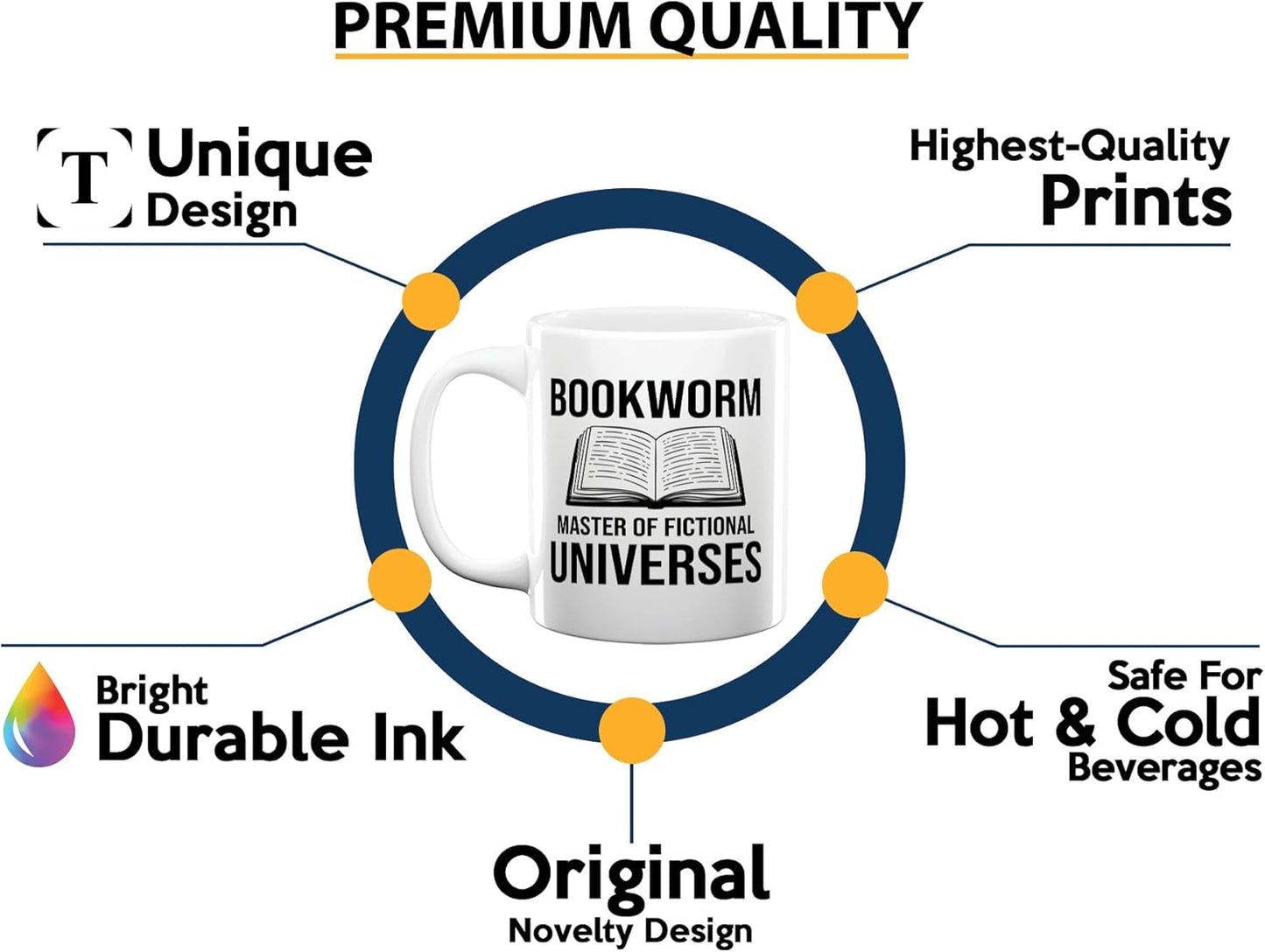 Book Lover Coffee Mug 11oz White -Bookworm Master of - Bookworm Literature Library Book Lover Reader Booked Editor Intellectual Studious