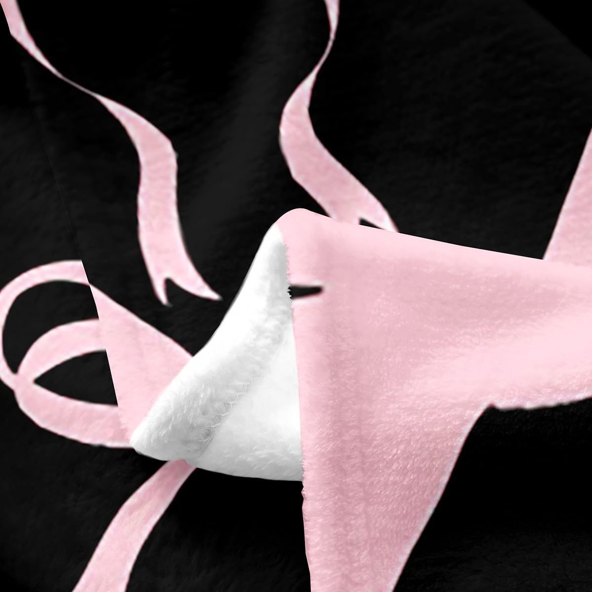 Feelyou Bow All Season Bed Blanket Boys Girls Throw 50"x60" Black Pink Girls Bow Plush Throw Blanket for Kids Women Men Ultra Soft Cute Bowknot Flannel Fleece Blanket Kawaii Bow Blanket