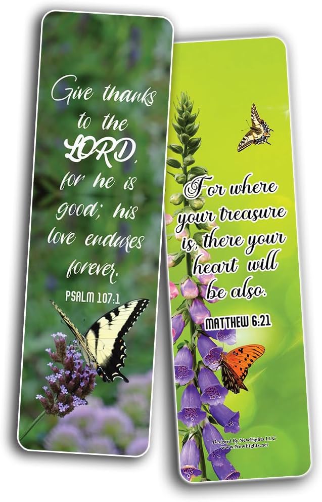 NewEights Bible Verses About Gratitude for Everyday Joy Bookmarks (12-Pack) - Daily Motivational Card Set – Collection Set Book Page Clippers – Ideal for Church Ministry Gifts for Boys and Girls