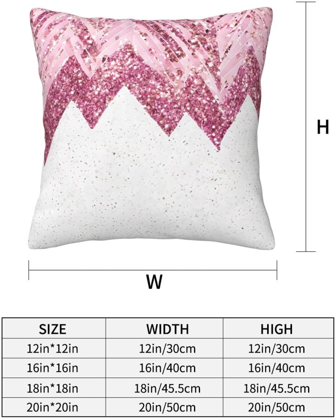 All-Season Square Pillow Covers 18"X18", Glittery Pretty, Decorative Throw Pillow Covers for Sofa Bed Couch, Hidden Zipper Cushion Cover, Square Lumbar & Accent Pillowcases for Home Decor