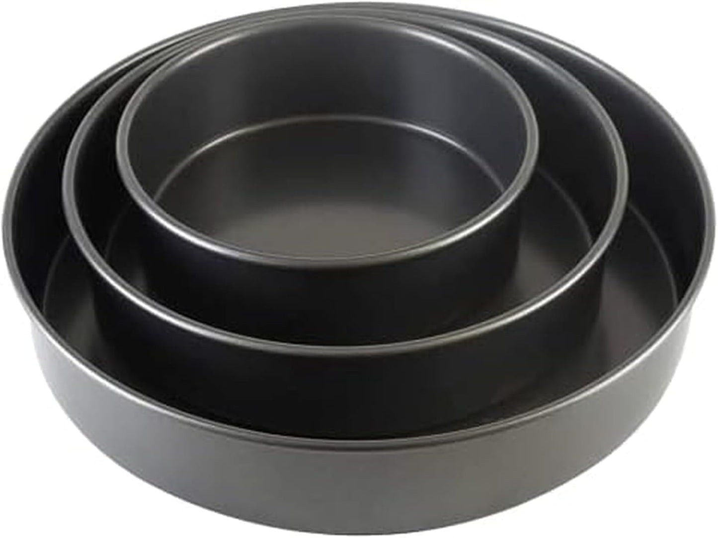 Chicago Metallic Professional 3-Piece Round Cake Pan Set of 6, 8, 10 inch Premium Nonstick Bakeware, Heavy-Weight Carbon Steel for Even Baking, Perfect for Layer Cakes
