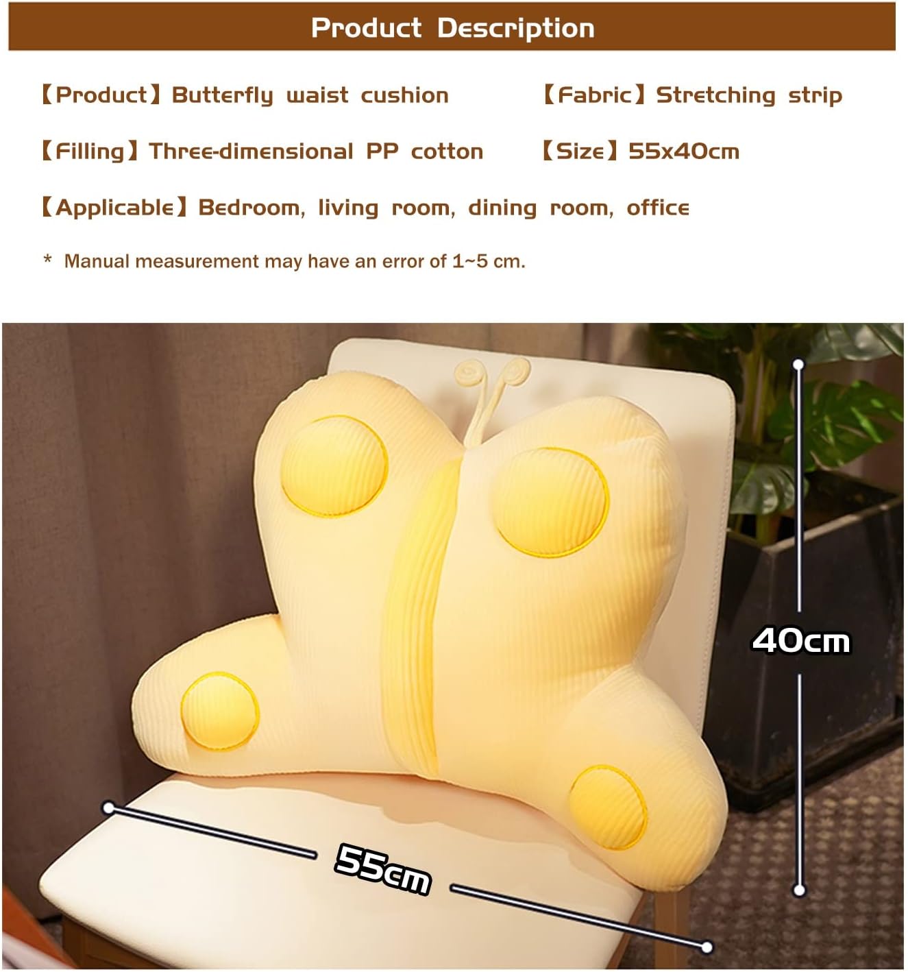 Wedge Reading Pillow with Arms,Large Adult Backrest Lounge Cushion,Bed Rest Triangle Back Lumbar Support Cushion for Sitting Up in Bed/Couch (Color : Yellow)