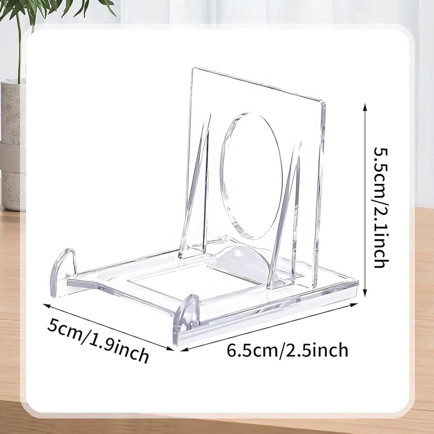 Acrylic Plate Stands, Mini Riser | Clear Acrylic Display Stand | for Comics Books Plates Artwork Postcards Greeting Cards Home Art Studio Exhibition