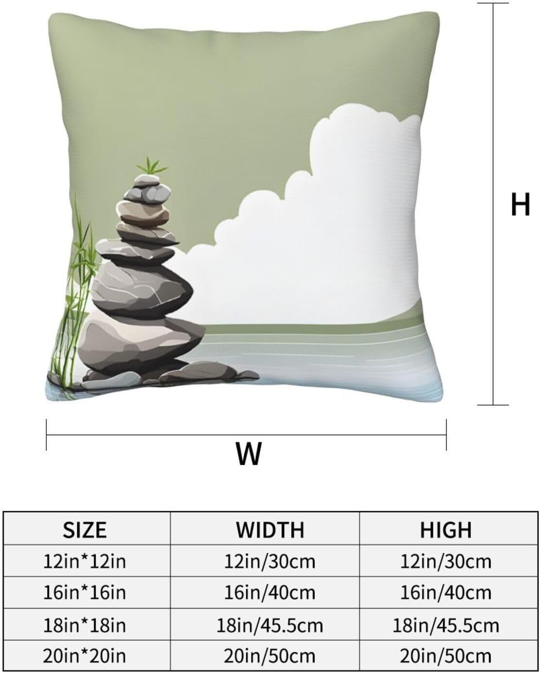 All-Season Square Pillow Covers 18"X18", Stone, Decorative Throw Pillow Covers for Sofa Bed Couch, Hidden Zipper Cushion Cover, Square Lumbar & Accent Pillowcases for Home Decor
