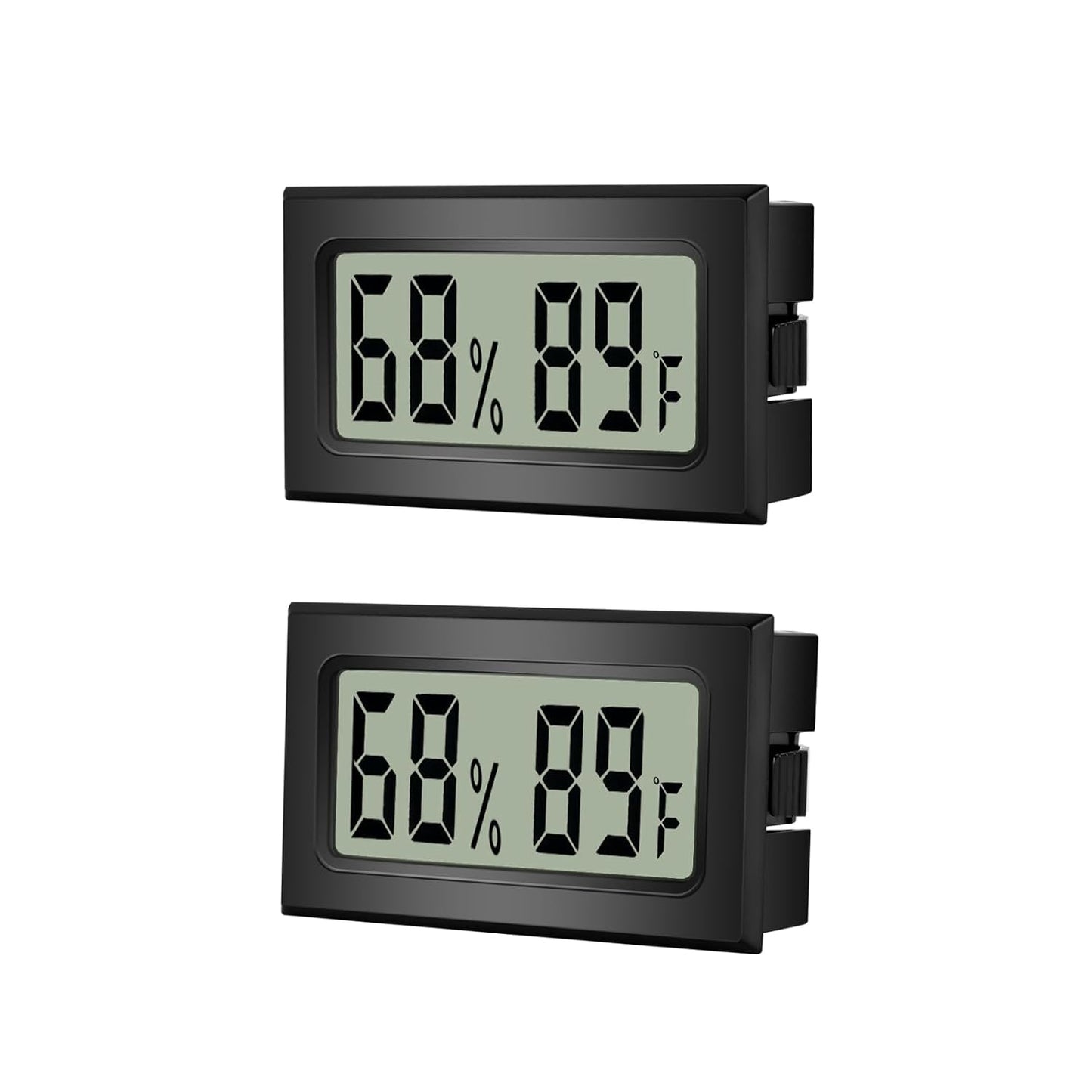 Reptile Thermometer Hygrometer Meter Indoor Temperature Gauge Fahrenheit ℉ Mini Digital Humidity for Outdoor Office Humidors Jars Incubators Guitar Case (2)