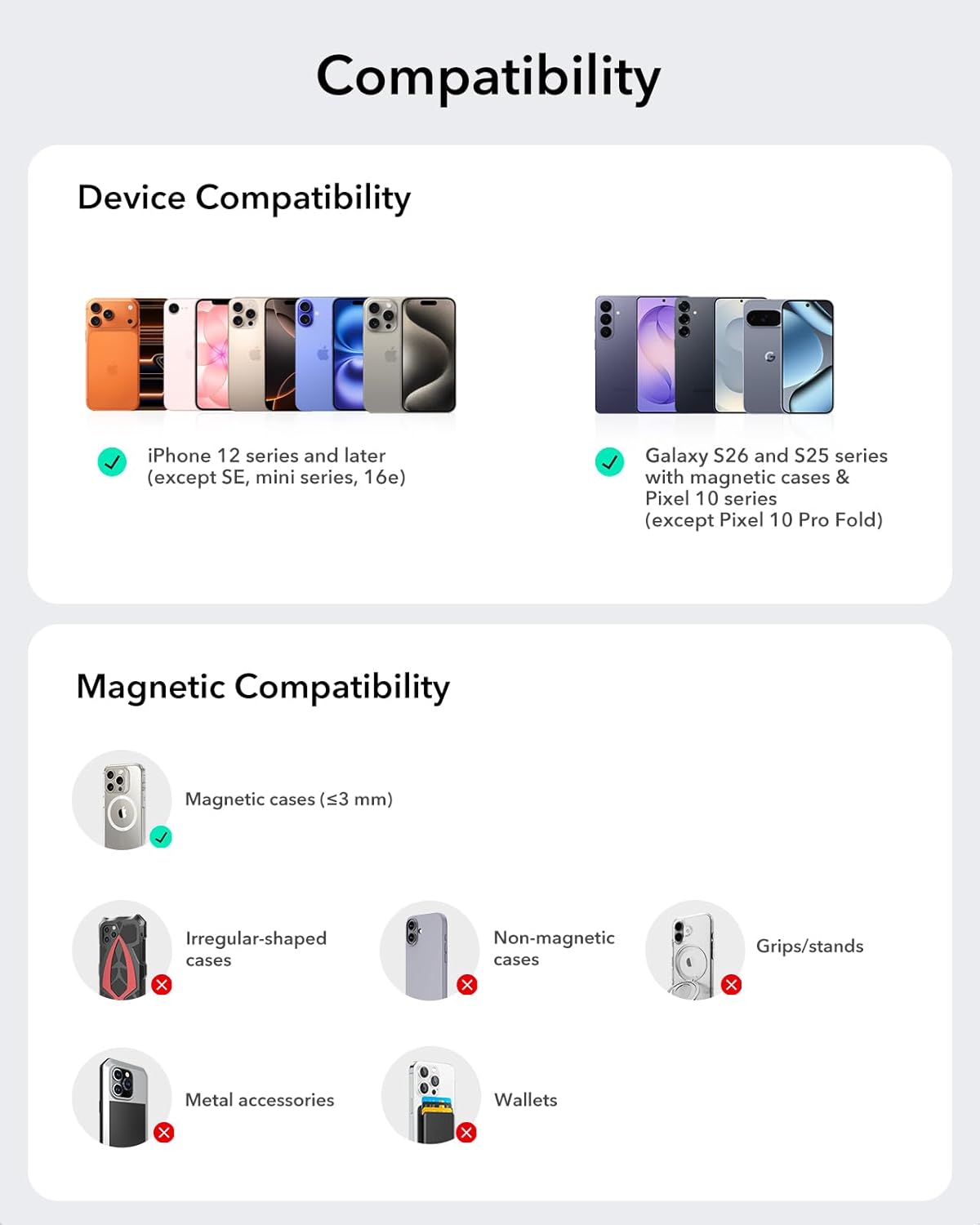 ESR for 15W MagSafe Car Mount Charger with CryoBoost, Phone Cooling MagSafe Car Charger, Air Vent/Dashboard Wireless Charging for iPhone 17e/17/16/15/14/13/12, S26/S25 Series, Pixel 10, Fast Charger