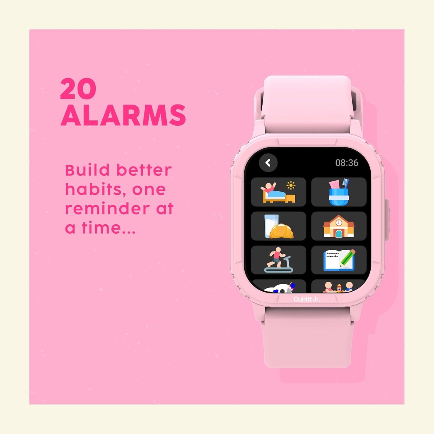 Cubitt Jr. Smartwatch Fitness Tracker for Kids and Teens with Games, Step Counter, Sleep Monitor, Heart Rate Monitor, Calculator, Activity Tracking, 1.75"AMOLED Touchscreen,Waterproof – Obsidian Black
