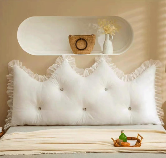 Reading Wedge Pillow,Crystal Velvet Headboard Cushion Large Backrest,Full Bed Rest Support Bolster Daybed Bunk Bed Dorm Cushion with Removable Cover(Size:70"/180cm,Color:White)