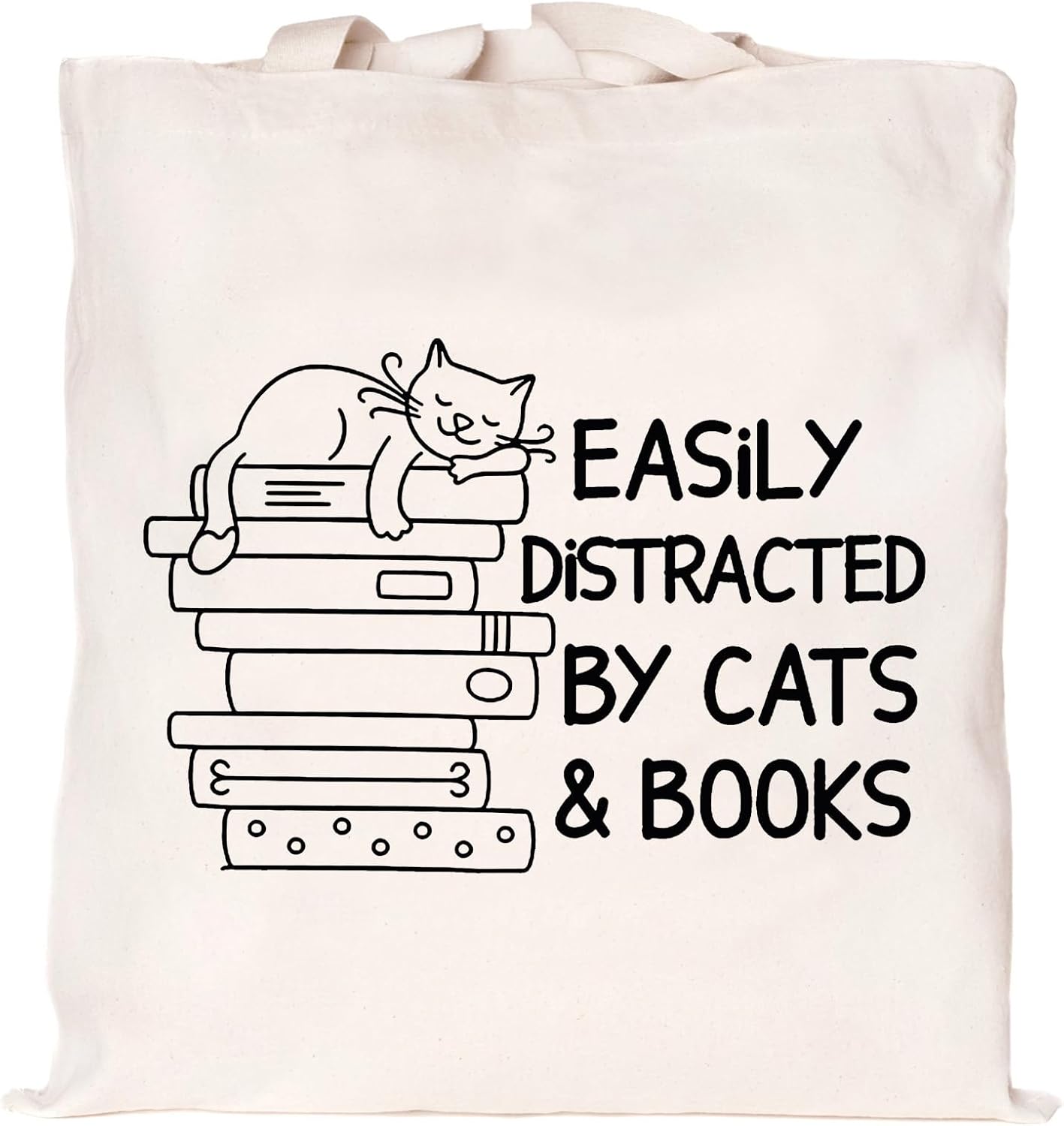 Book Lovers Gifts Cat Lover Gifts for Women Canvas Tote Bag Bookish Accessories Club Cat Themed Gift
