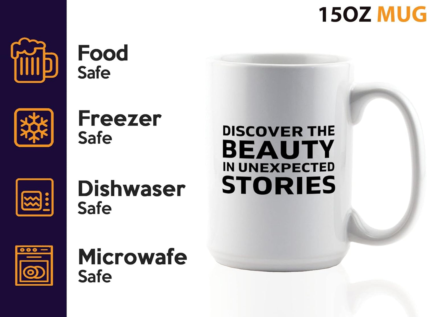 Journalist Coffee Mug 15oz White -Discover the Beauty - Reading Lover Book Club Gift Author Appreciation Writer Journalism Novelist Scriptwriter