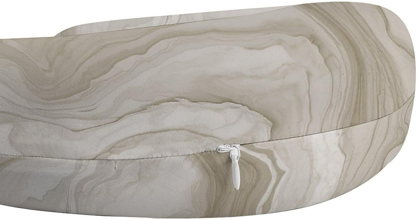 Wavy Line Style Neck Pillow Memory Foam U Shaped Pillows Portable Pillows for Shoulder Travel Head Support Pillow with Concealed Zipper for Airplane Car Home Office