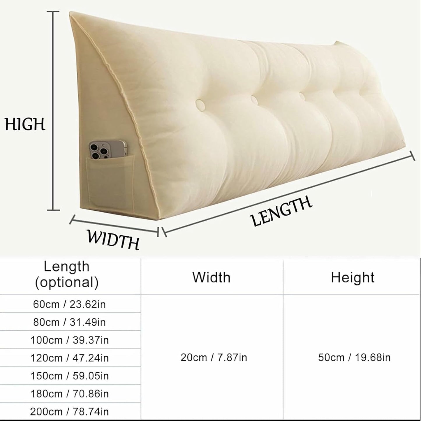 Solid Color Headboard Pillow Wedge Reading Pillow Linen Backrest Reading Rest Pillow, Queen Headboard Pillow, Back Support Back Positioning Cushion