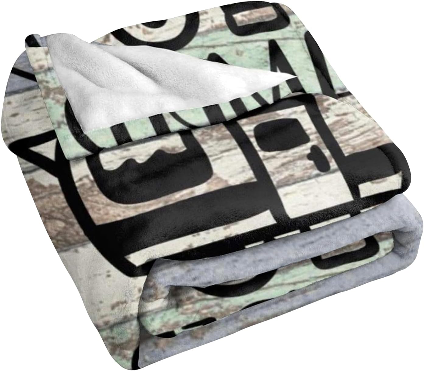 Syhonic Travelling Camping Blanket for Happy Camper Throw Blanket for Sofa Couch, Vintage Camping Theme Flannel Blanket for RV Farmhouse Living Room Bedroom Decor 50"x40"