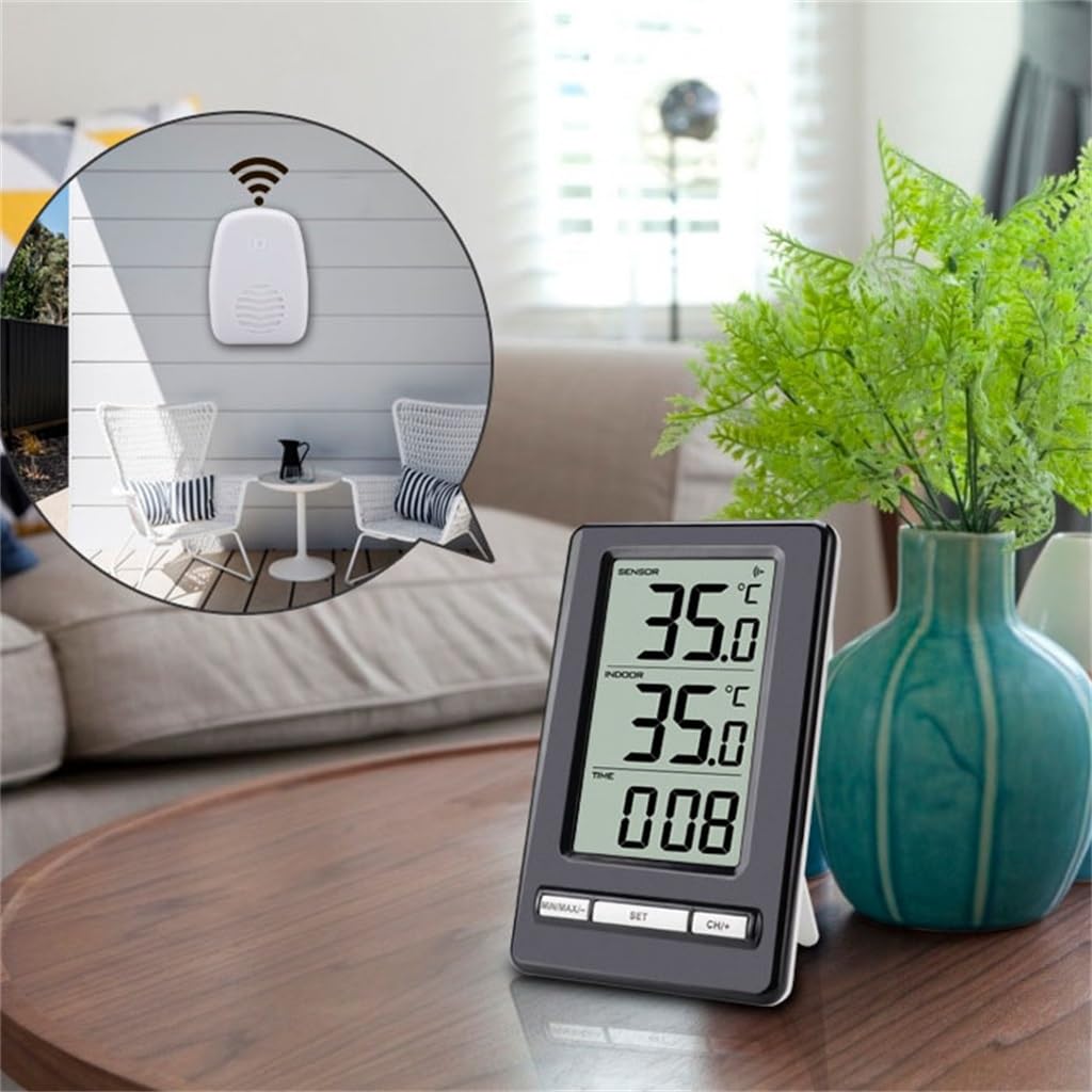 Indoor and Outdoor Thermometer Room Temperature Gauge Large Screen Digital Display
