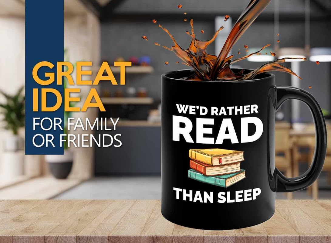 Book Lover Coffee Mug 11oz Black - Read than sleep - Gift For Poets Bookish People Bibliophile Librarian Book Club Reader