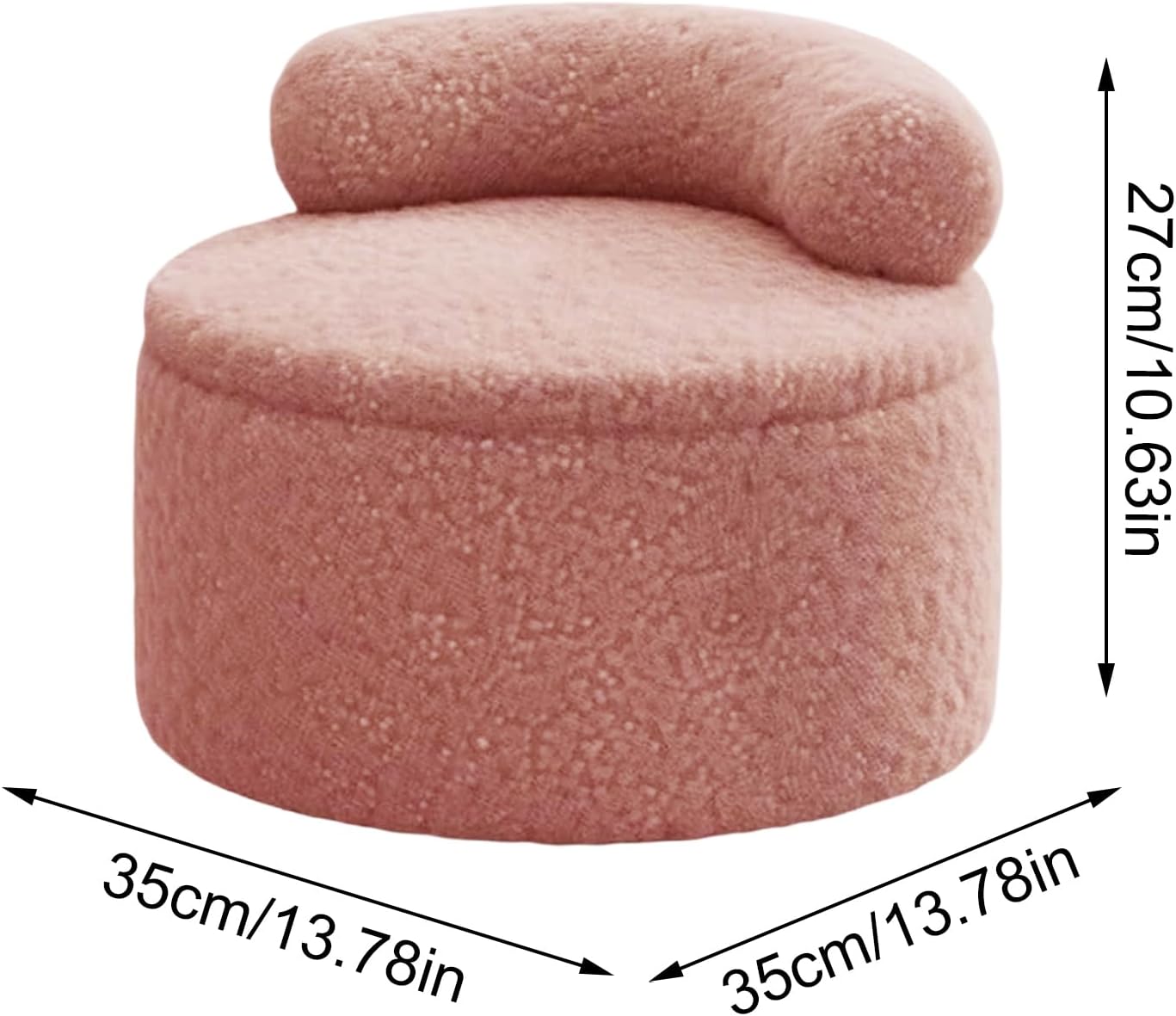 Foot Stool Ottoman, Plush Round Footrest with Storage Compartment, Comfortable Foot Rest Ottoman for Back Support, Cooking with Compact Design, Heat Resistant Metal Grid, Home Furniture
