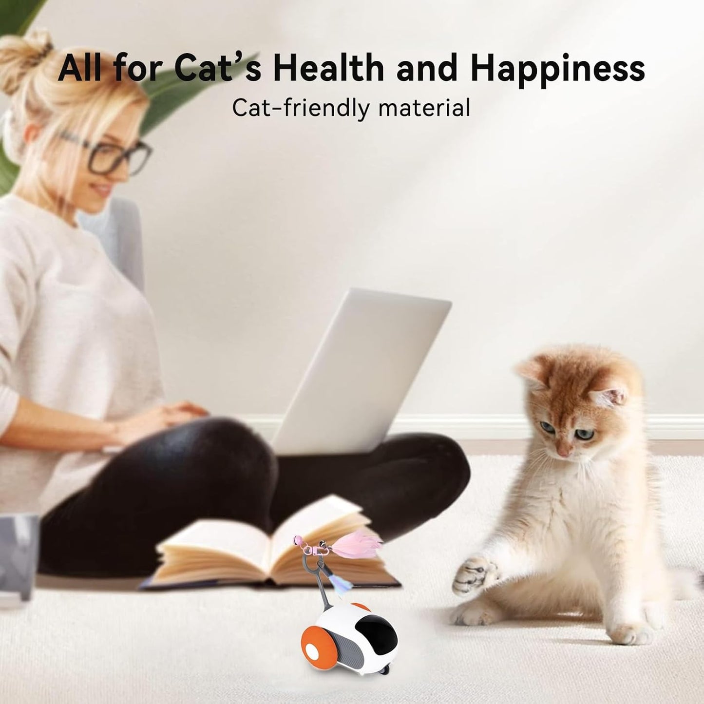 Turbo Tail 5.0 Remote Control Cat Toy, Interactive Cat Toys for Indoor Cats, Automatic Kitten Toys with 2-Speed Adjustment, Remote Control & Rechargeable Exercise Cat Toys for Bored Indoor Adult Cats
