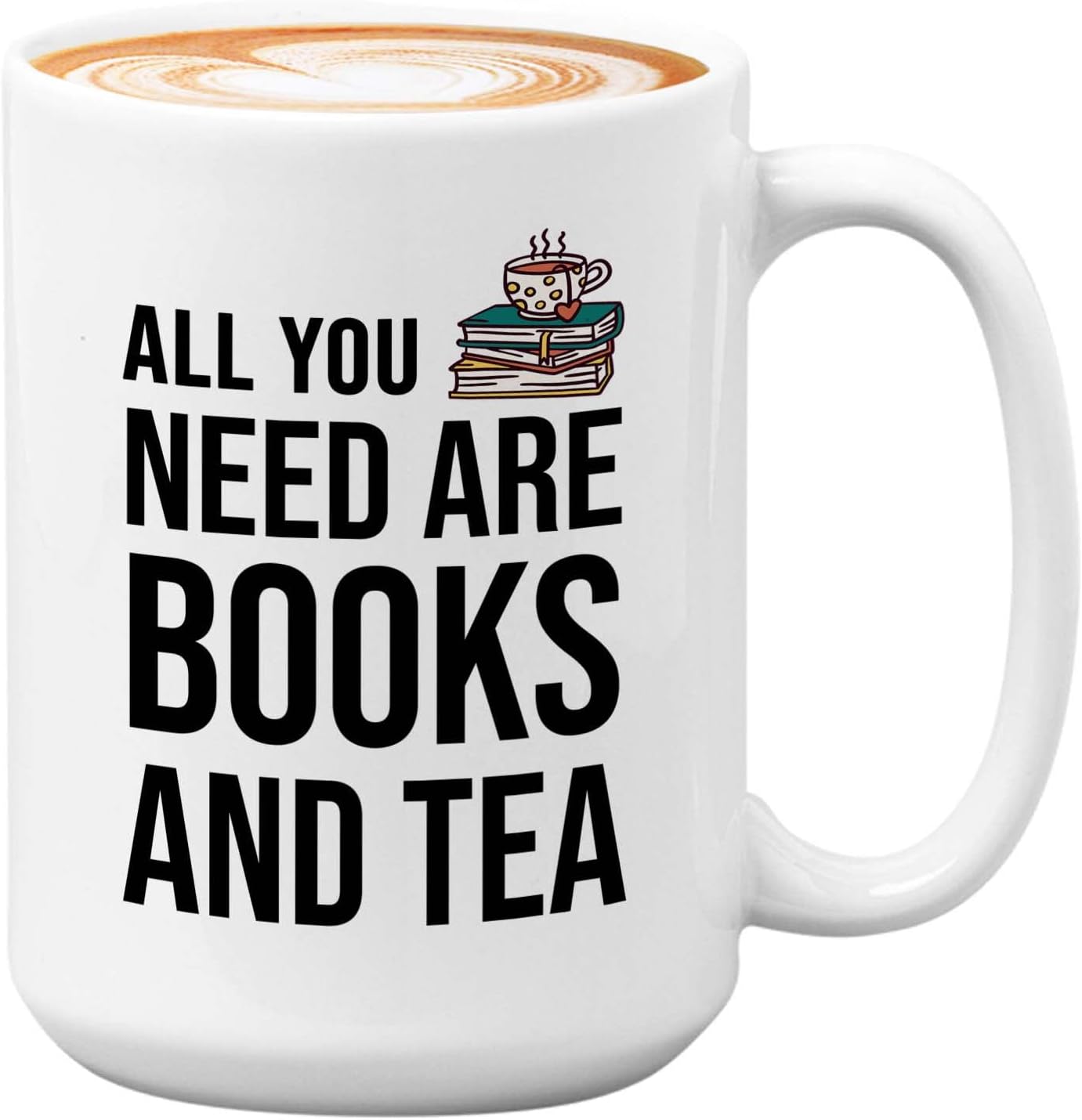 Bubble Hugs Writer Coffee Mug 15oz White - All you need are books and tea - Reading Book Lover for Bookworm Bibliophile Librarians Author Readers Bookish