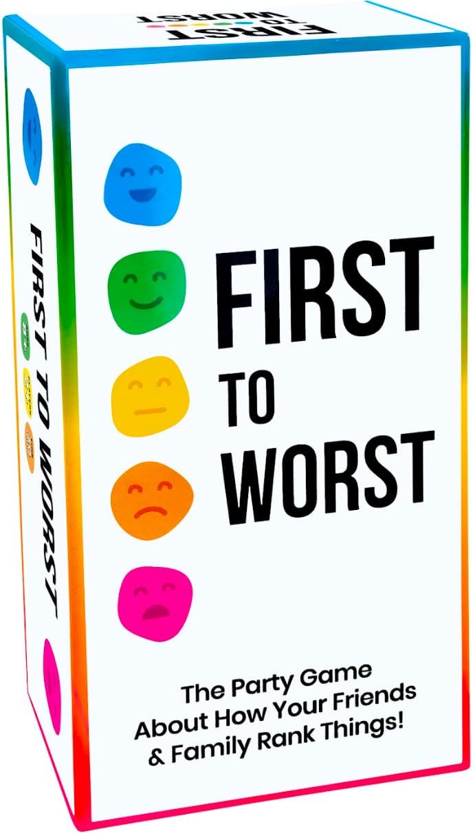 FIRST TO WORST Party Game – The Card Game About How Your Friends and Family Rank Things | Funny Ranking & Guessing Board Game for Friends & Family, Game Nights, Parties & Fun Gift Ideas