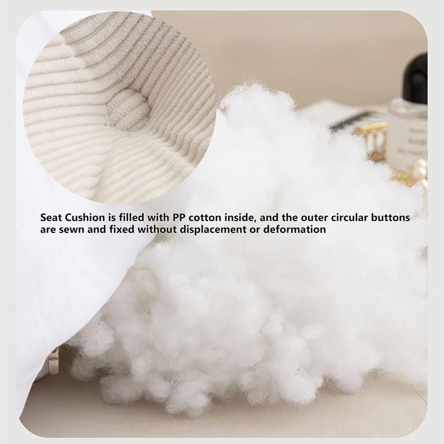 Be&xn Round Corduroy Fluffy Chair Pad Floor Pillow for Adults,Thicken Warm Seat Cushion Floor mat for Home Office Dining Kitchen (Dark Gray, De:18inch)